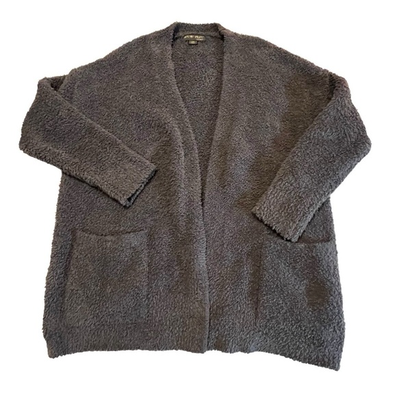 Barefoot Dreams Cozy Chic Longline Open Front Cardigan Sweater Pockets S/M - Picture 2 of 15
